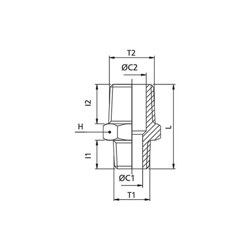 Disegno Tecnico 1112BReduced nipple BSPT thread