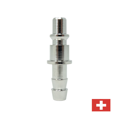 Connection with barb connector - Swiss profile