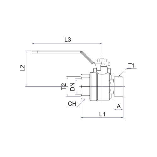 Disegno Tecnico 9220BFull bore ball valve, threaded ends BSPP M/F