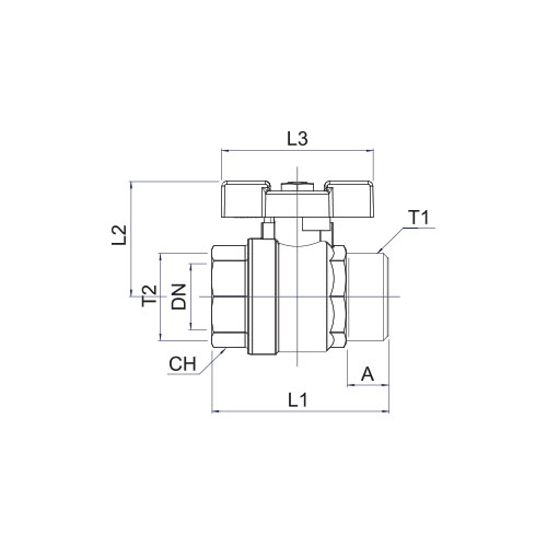 Disegno Tecnico 9250BFull bore ball valve, threaded ends BSPP M/F