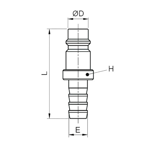 Disegno Tecnico AEU-75EBConnection with barb connector