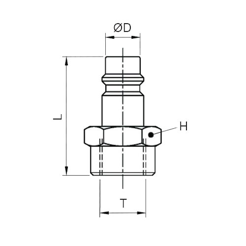 Disegno Tecnico AEU-75HBFemale connection BSPP thread