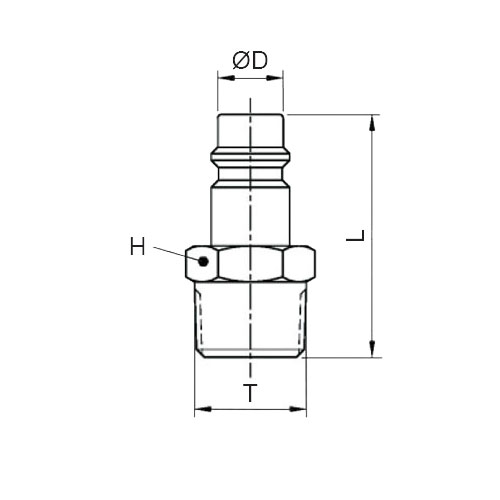 Disegno Tecnico AEU-75MBMale connection BSPT thread