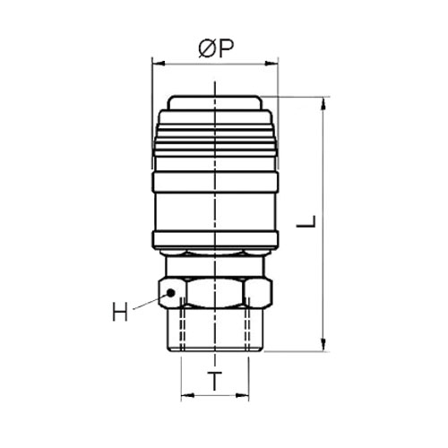 Disegno Tecnico EU-75N-HBFemale quick coupler BSPP thread