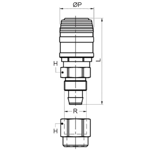 Disegno Tecnico EU-75N-PMBJoint push-on fitting