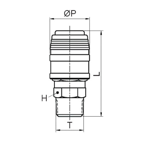 Disegno Tecnico EU-75S-MBSAFETY male quick coupler