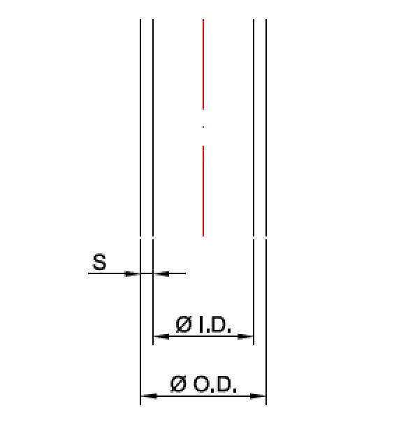 Disegno Tecnico F-AL-6GRAluminum pipe 6 meters grey