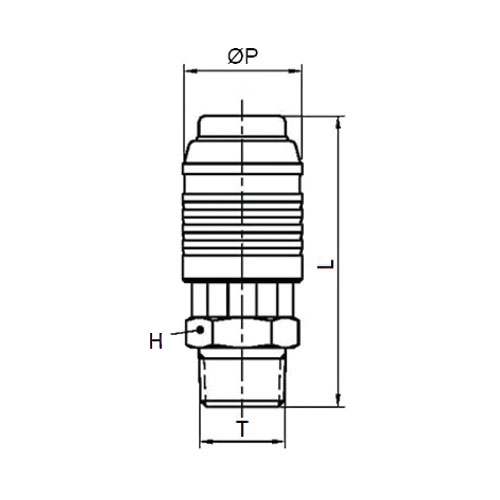 Disegno Tecnico FLUID-10N-MBMale quick coupler