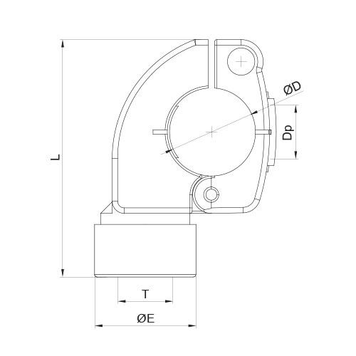 Disegno Tecnico FPBR-GQuick branch female BSPP aluminum thread