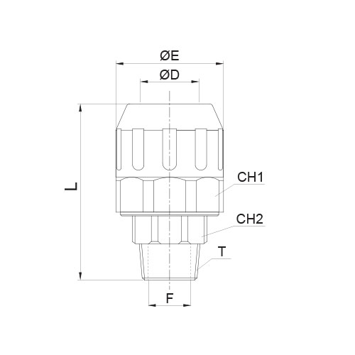 Disegno Tecnico FPCMale BSPT thread connector