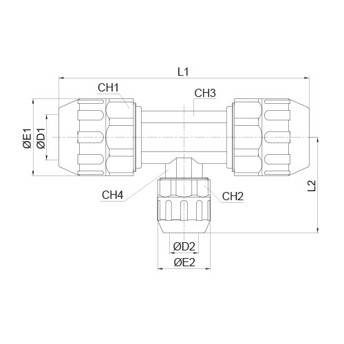 Disegno Tecnico FPGTReduced union tee