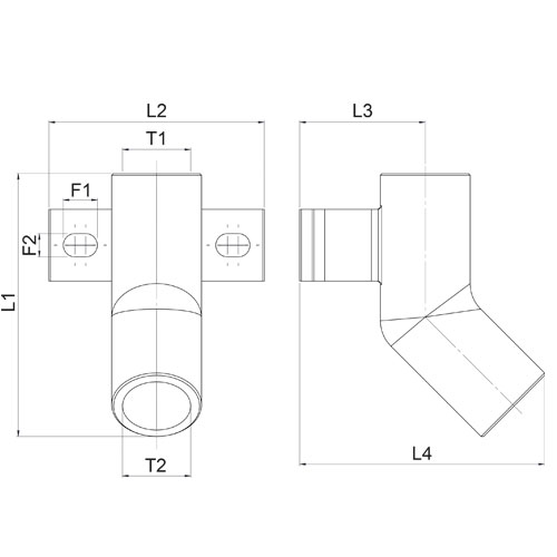 Disegno Tecnico FPSASSingle applique in inox AISI 316L