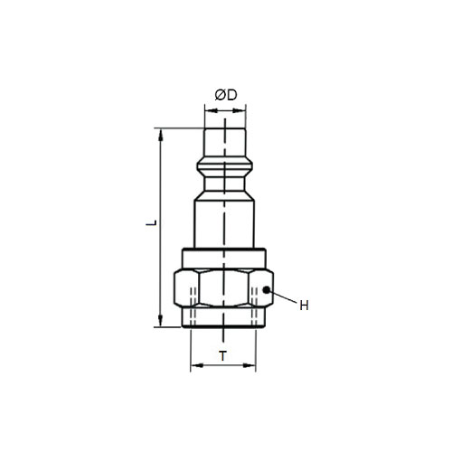 Disegno Tecnico NE-10HBFemale connection BSPP thread