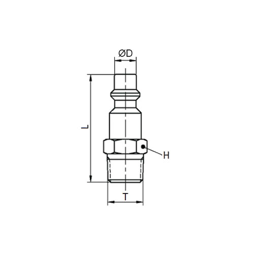 Disegno Tecnico NE-10MBMale connection BSPT thread